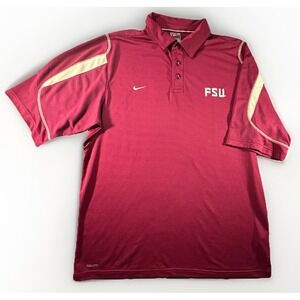 Nike Team FSU Florida State University Seminoles Polo Shirt L Y2K NikeFIT‎ DRY